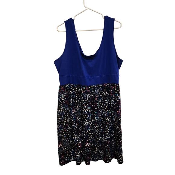 Torrid Blue Black Sleeveless Above The Knee Scoop Neck Mini A-Line Dress Size 3X - Picture 1 of 8